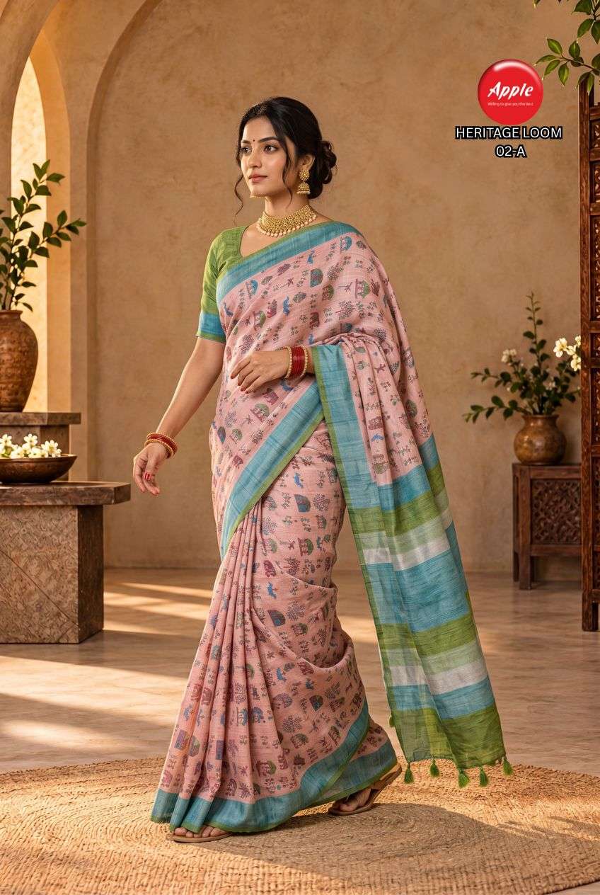 APPLE HERITAGE LOOM VOL 2 SUPER SOFT AND PURE ART SILK FABRIC SAREE WHOLESALE IN SURAT